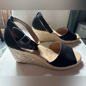 Style & Co. Black Espadrille Wedge Sandals